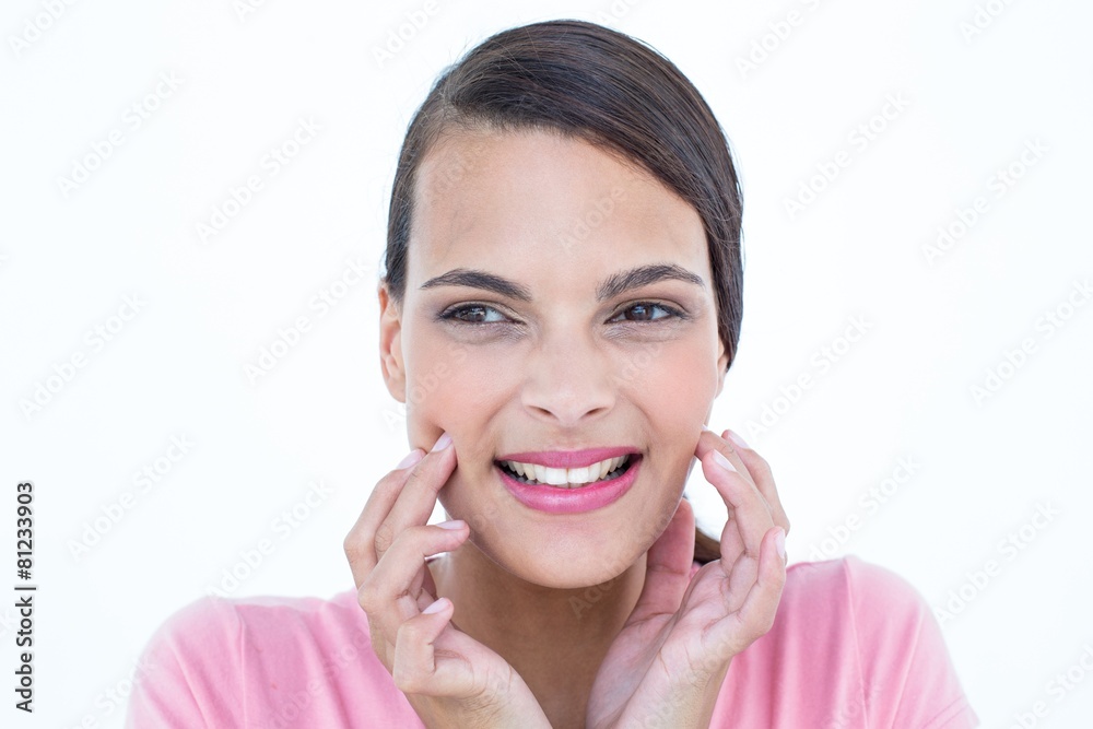 Pretty brunette with teeth pain Pretty brunette with teeth pain