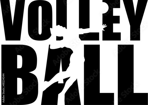 Volleyball Word with player