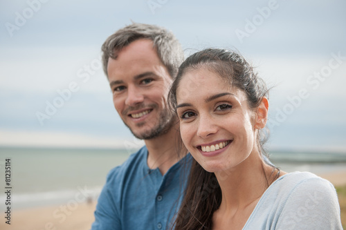 Portrait of a beautiful couple at the beach