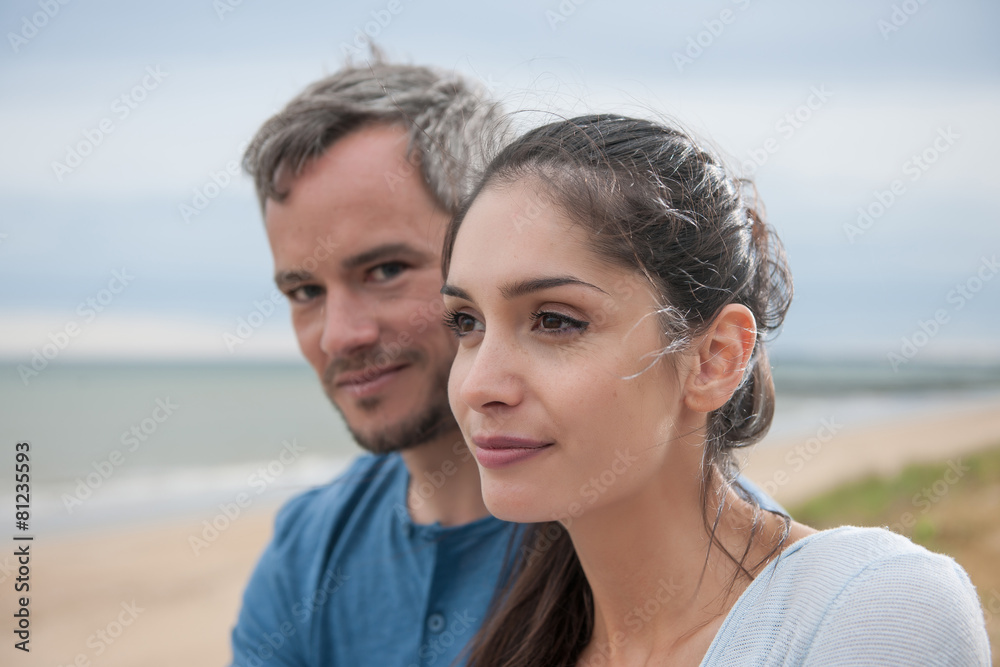 Portrait of a beautiful couple at the beach Portrait of a beautiful couple at the beach