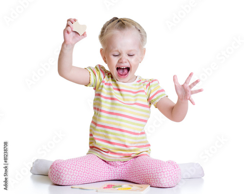 Expressive Child Girl Solvi...