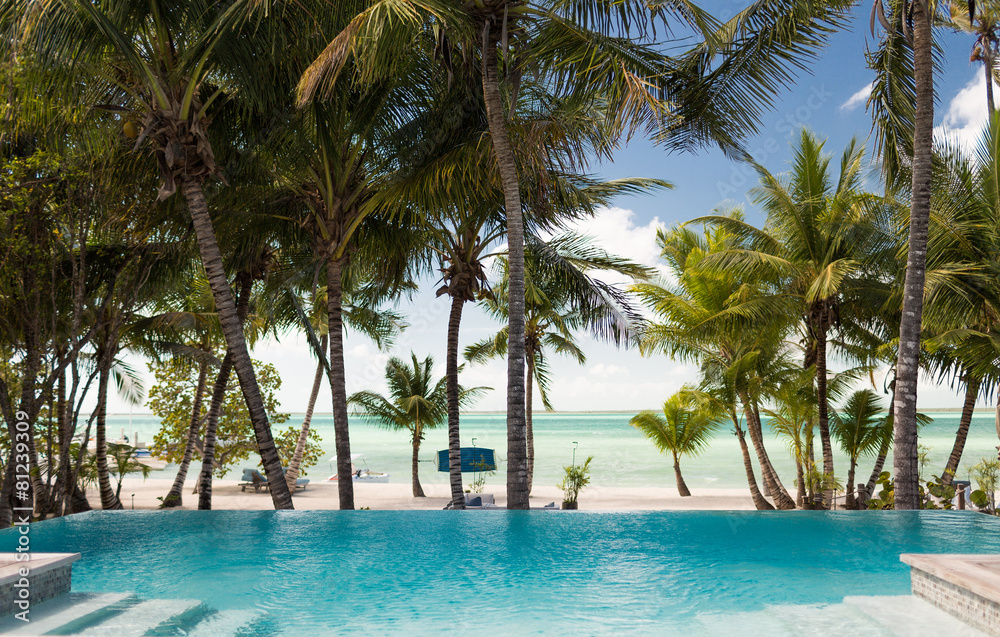 swimming pool on tropical beach swimming pool on tropical beach