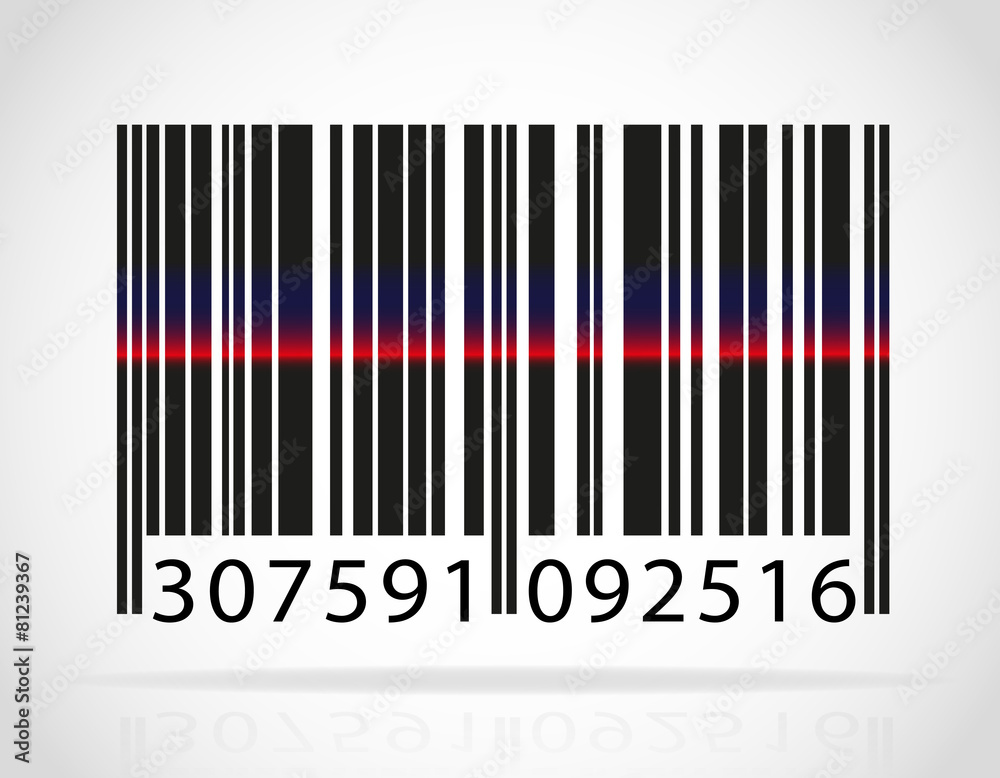 barcode with the strip from the laser vector illustration barcode with the strip from the laser vector illustration