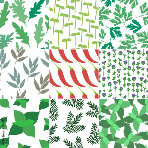 Set of 9 seamless hand drawn patterns