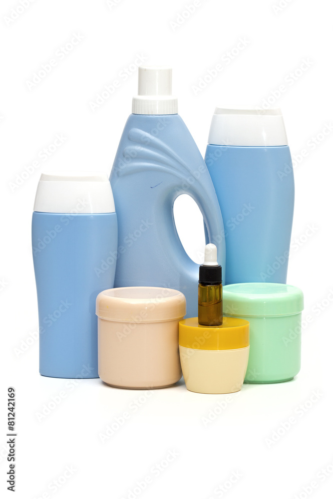 shampoo on the white background