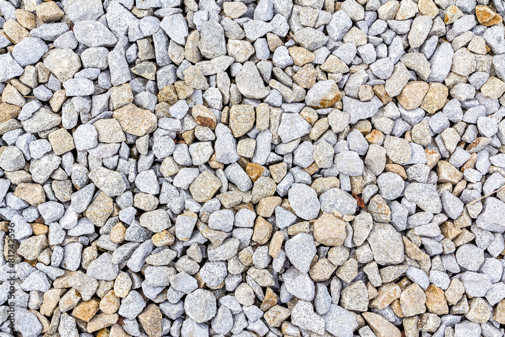 Crushed rock, gravel granite stones close-up. Crushed rock, gravel granite stones close-up.