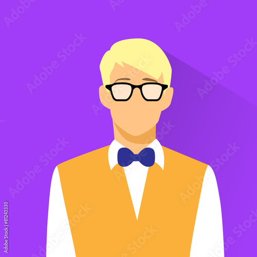 Businessman Profile Icon Nerd wear Glasses Portrait