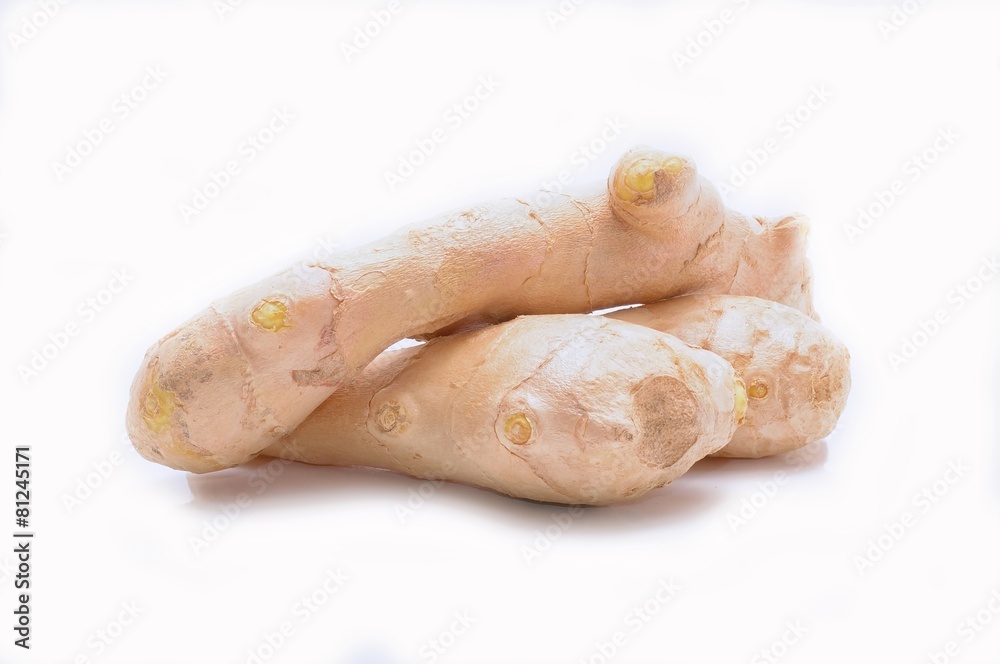 Fresh ginger on white background Fresh ginger on white background