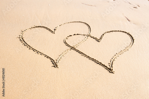 Herzen im Sand
