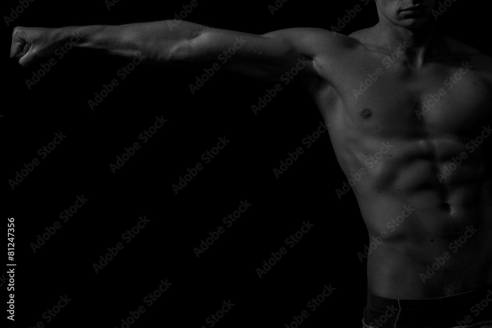 Sexy young naked man, copyspace Stock Photo Adobe Stock