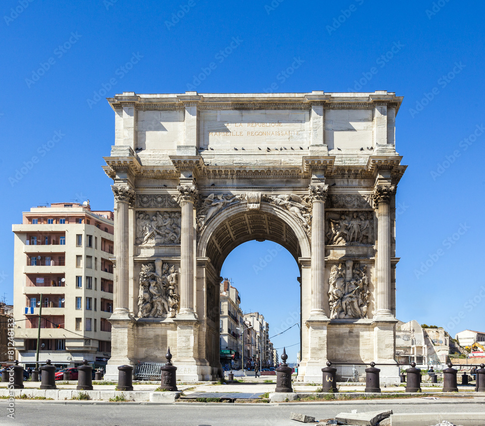 Obraz premium Triumphal arc Porte also known as Porte Royale in Marseille