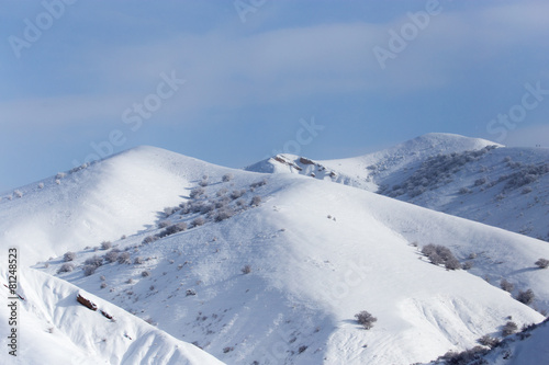 snowy slopes of the Tien Shan Mountains