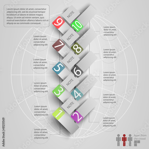 Elements of infographics with a map of the world