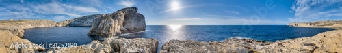 Fungus Rock, on the coast of Gozo, Malta