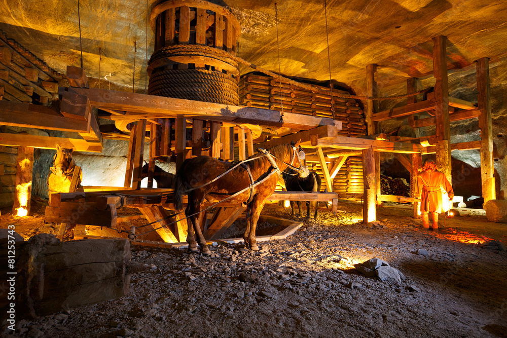 Wieliczka salt mine near Krakow in Poland. - obrazy, fototapety, plakaty 