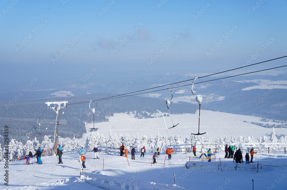 Wintersportgebiet am Fichtelberg im Erzgebirge