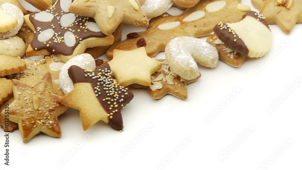 looping christmas biscuits with copyspace