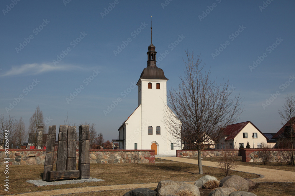 Evangelical church in the village of Neu Horno, Germany.