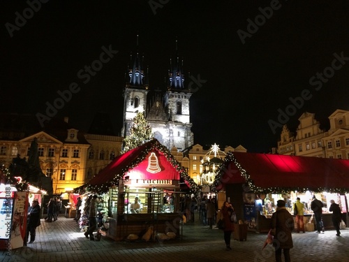 Canvas Print Christmas market in the center of Prague