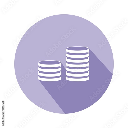 Icono monedas morado sombra