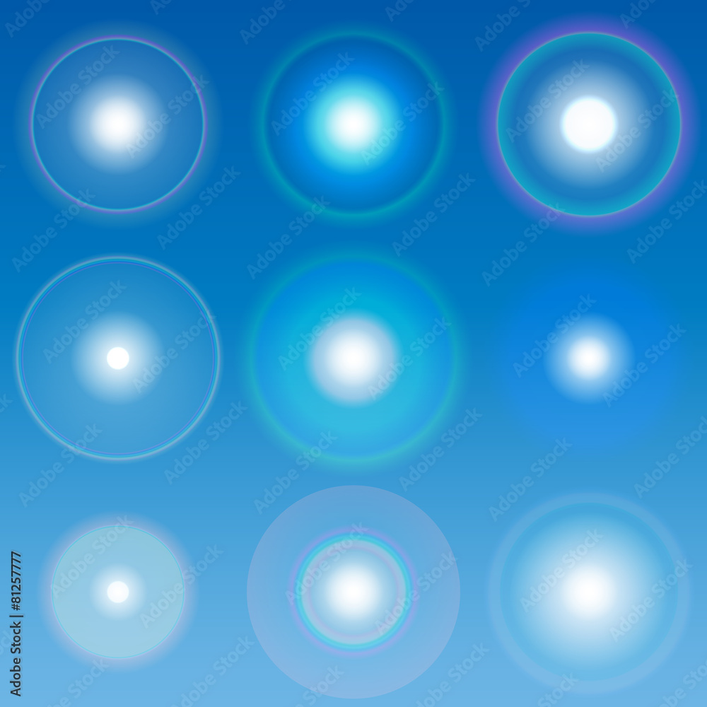 Vector lens flares Set collection 1