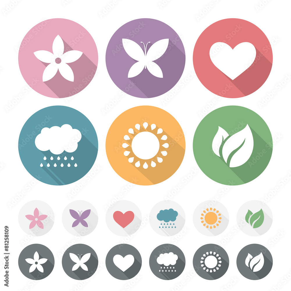 Set of simple romantic Flat Icons. Set of simple romantic Flat Icons.