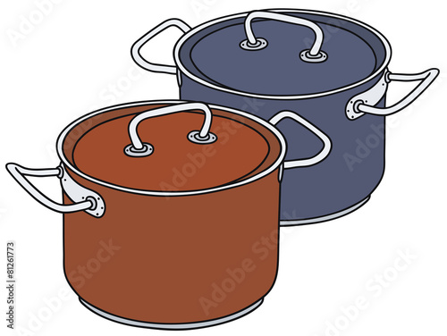 Hand drawing of two pots
