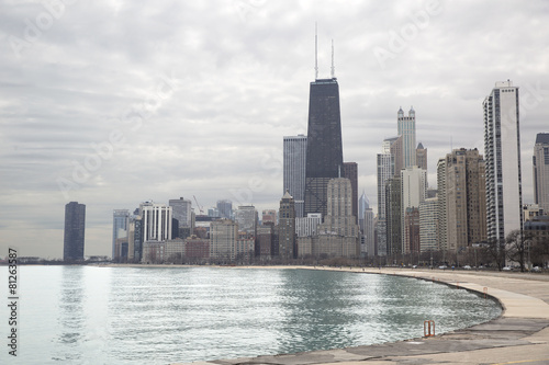 Chicago skyline from Michigan lakeshore