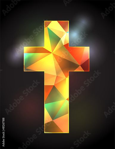 Stained Glass Christian Cross Illustration
