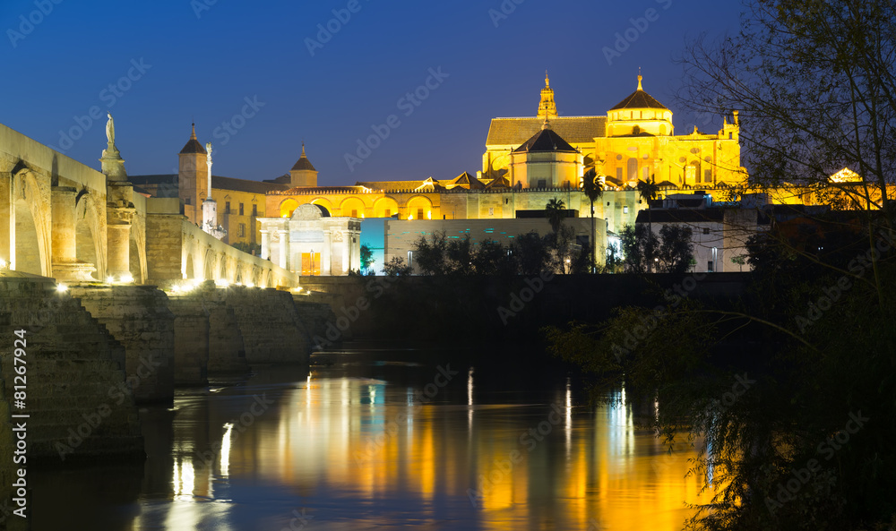  Old roman bridge and  Mosque-cathedral of Cordoba