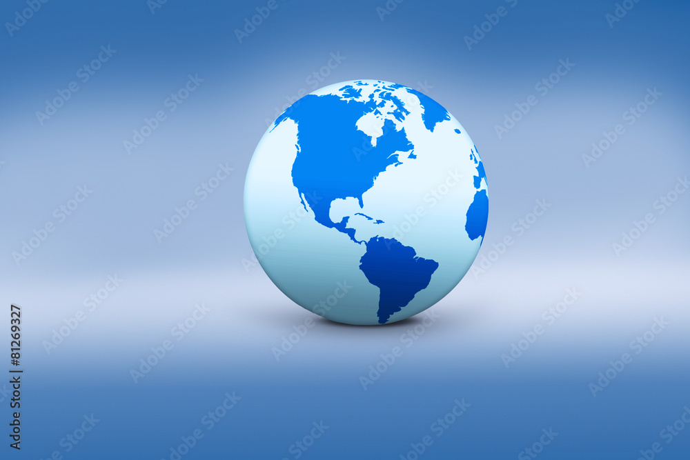 Globe icon with blue background Globe icon with blue background