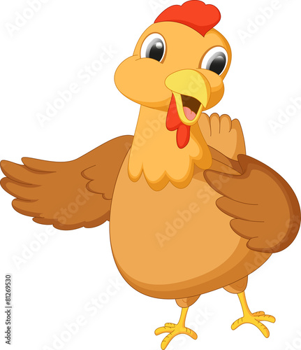 cute hen cartoon