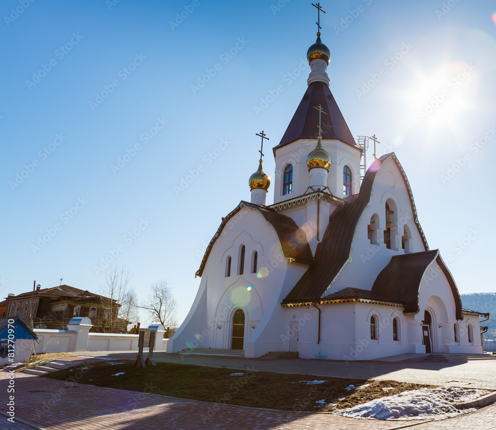 Naklejka premium Krasnoyarsk, Russia - April 2, 2015: excursion to the Uspensky m