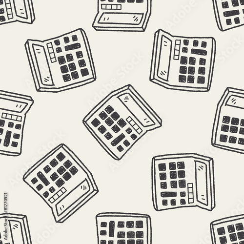 Doodle Calculator seamless pattern background