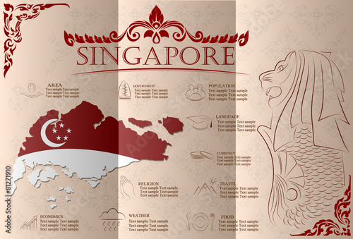 Singapore infographics, statistical data, sights. Vector