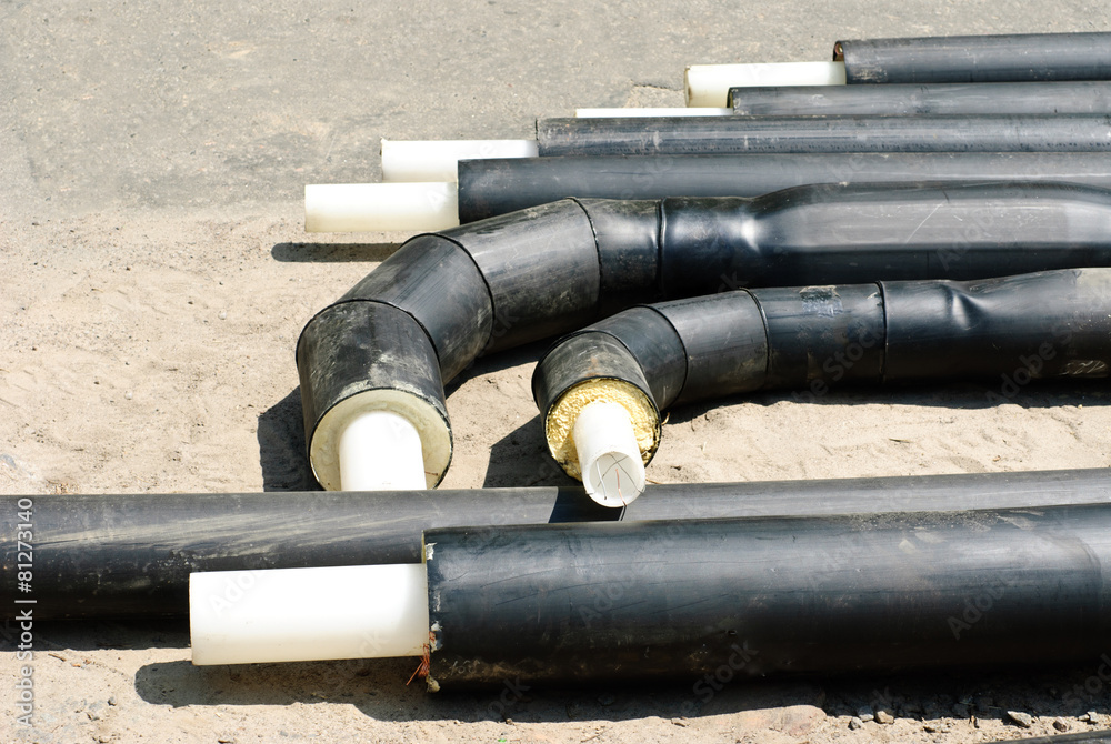 Plastic heating pipes before installation