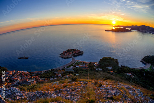 Landscape of Adriatic sea coast in Montenegro