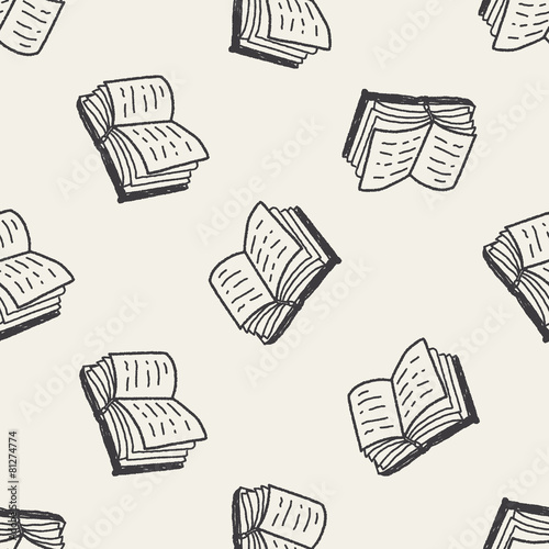 doodle book seamless pattern background