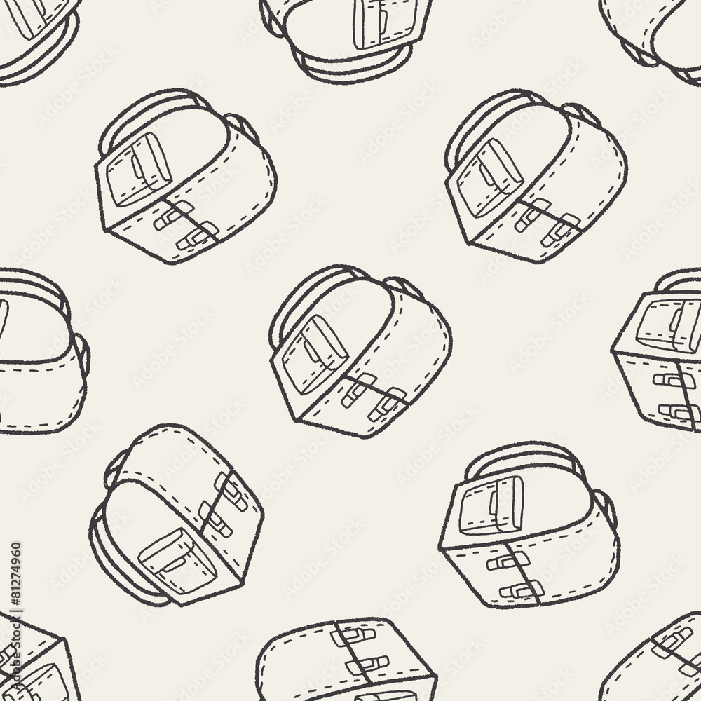 doodle School bag seamless pattern background