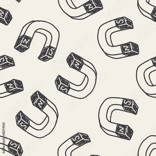 Magnet doodle drawing seamless pattern background