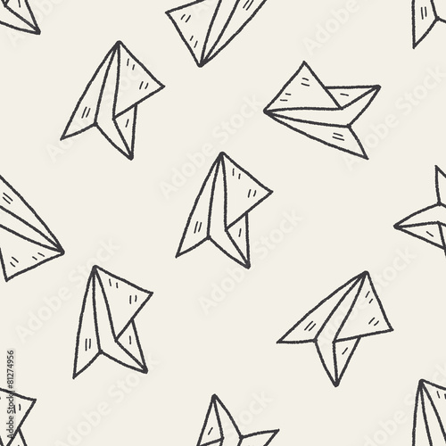 paper airplane doodle seamless pattern background