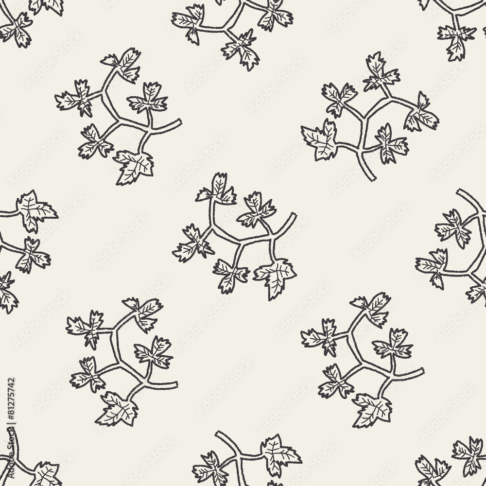 Parsley doodle seamless pattern background