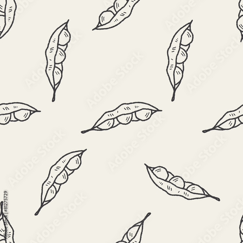 Peas doodle seamless pattern background