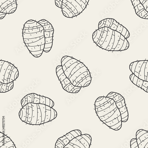 Taro doodle seamless pattern background