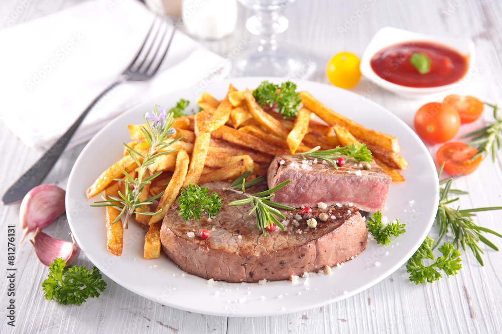 grilled steak and french fries grilled steak and french fries