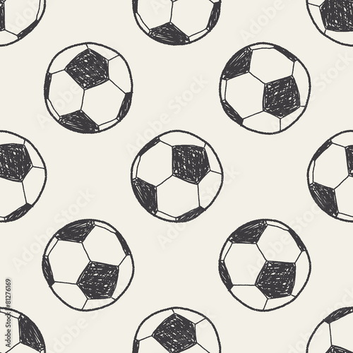 Doodle soccer seamless pattern background