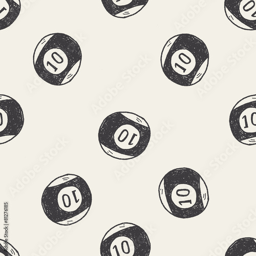 Doodle Billiards seamless pattern background