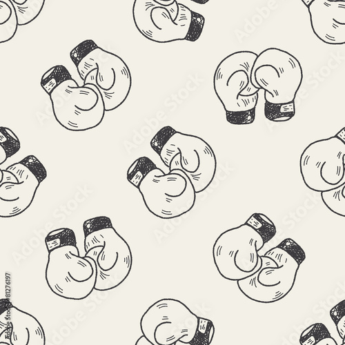 Doodle Boxing seamless pattern background photo