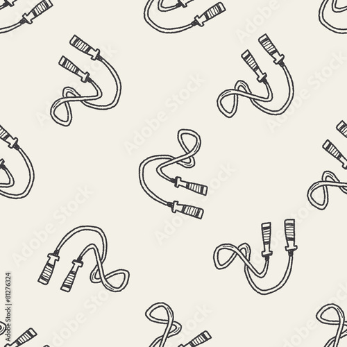 rope skipping doodle seamless pattern background