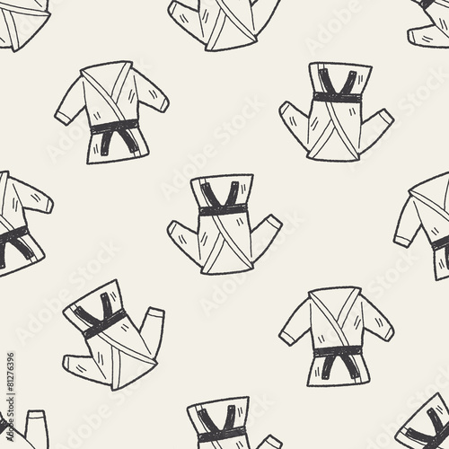 karate doodle seamless pattern background